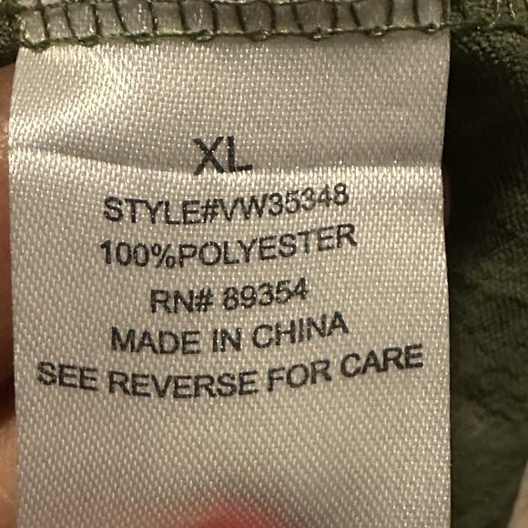 Adrienne Vittadini XL Blouse V-Neck Long Sleeve Ruffle Hem Button Front Green - Picture 8 of 9